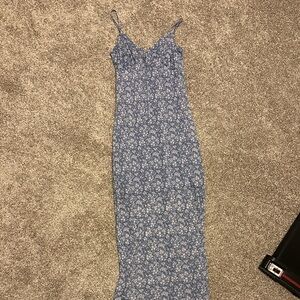Ultra Flirt Blue Floral Maxi Dress
